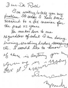 Dear Dr. Ruth Letter