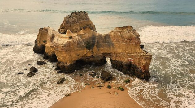 Danger Falling Rocks. Portimao, Algarve, Portugal. Photo by Dino Di Gregorio