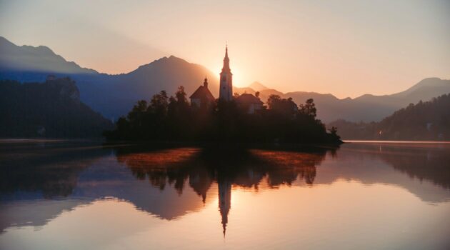 Sunrise at Lake Bled. Julian Alps, Slovenia. Photo by Kristaps Solims