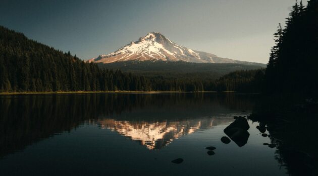 Trillium Lake with Mt Hood Reflection. Mt Hood, Oregon, USA. Photo by Devon Beard