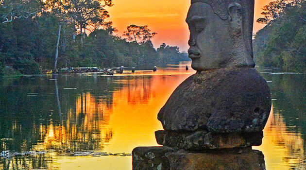 Statue supervising fishermen in Cambodia. Photo by Alan Hamerstrom