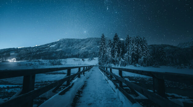 Dark winter night. Photo by Ales Krivec