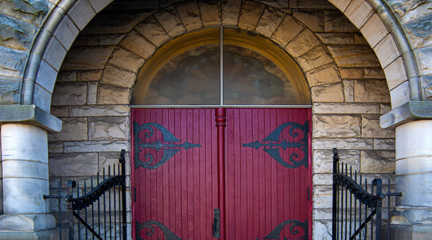 A church door. Massillon, Ohio, USA. Photo by Dick Pratt