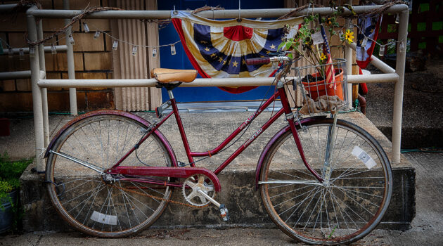 Patriotic Bicycle. Somewhere in southern Ohio. USA. Photo by Dick Pratt