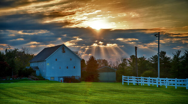 A Beautiful farm view. Somewhere south of Cleveland, Ohio, USA. Photo by Dick Pratt