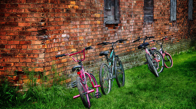 Bikes at rest. Akron, Ohio. USA. Photo by Dick Pratt