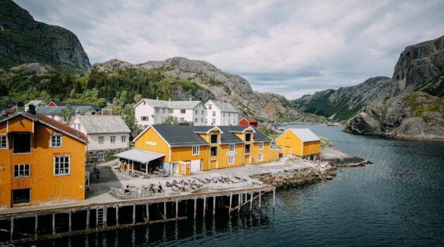 The colorful waterfront of Nusfjord, Norway. Photo by Danny Rienecker