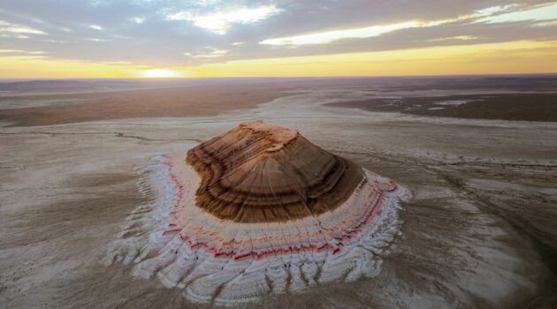 Layered desert mountain. Mangystau, Kasachstan. Photo by Kilic-Emre Akdag