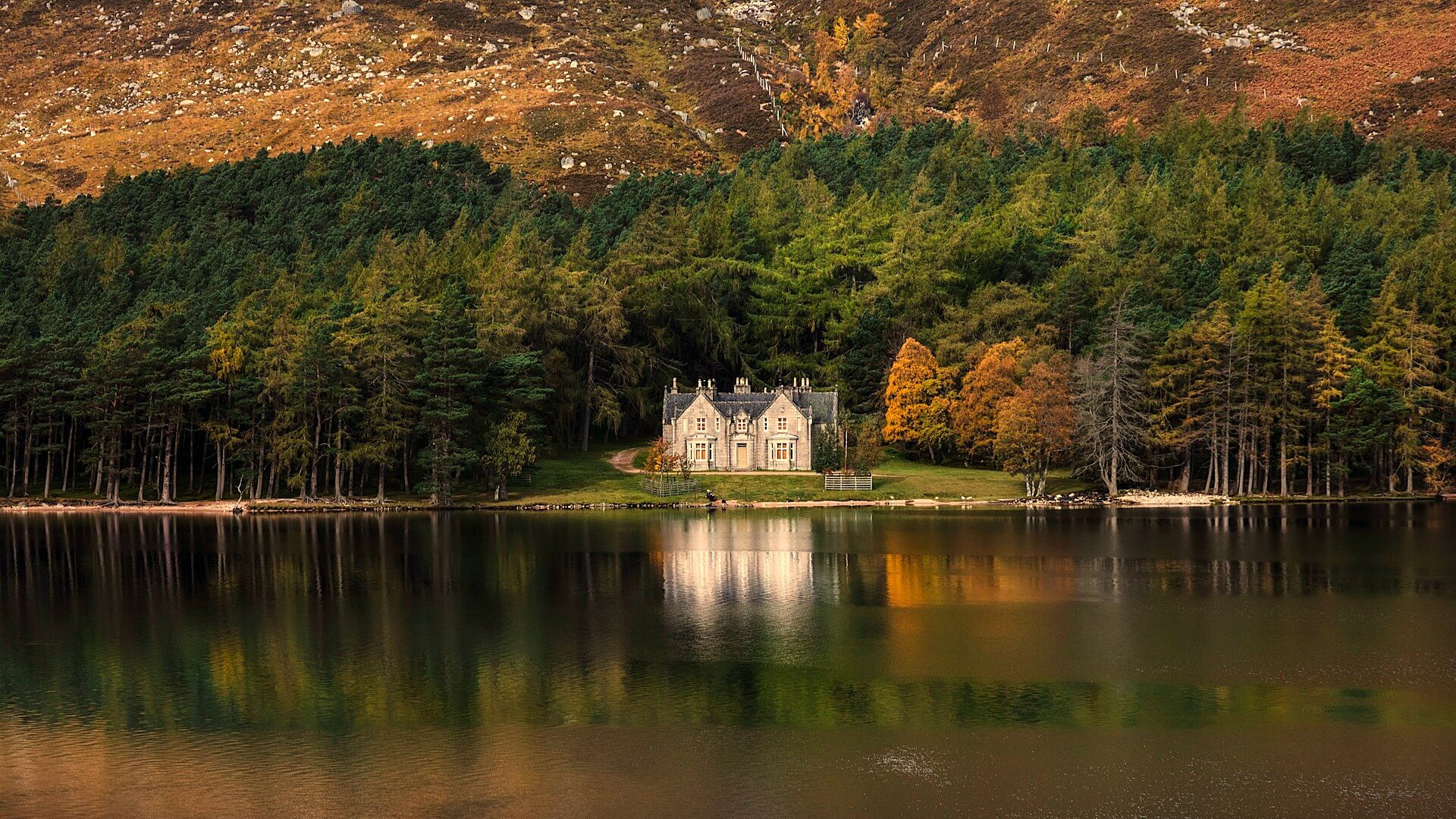 The royal house called Glas Allt Shiel on the banks of Loch Muick, Ballater, UK. Photo by martin bennie