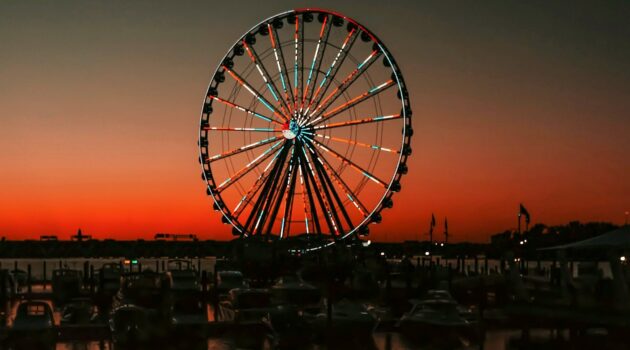 The Capital Wheel at Sunset. National Harbor, MD, USA. Photo by Tim Mossholder