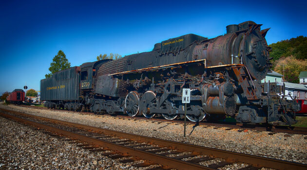 An old train on display somewhere in southern Ohio, USA. Photo by Dick Pratt