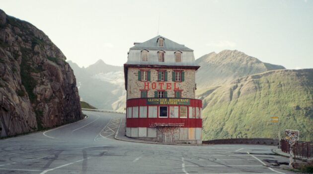 Hotel Belvédère perched on a sharp hairpin turn along the Furka Pass in the Swiss Alps. Photo by Chris Weiher