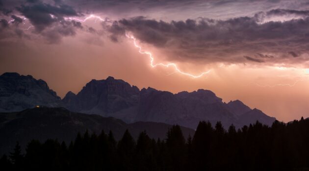 Lightning storm. Madonna di Campiglio, Autonomous Province of Trento, Italy. Photo by Marek Piwnicki